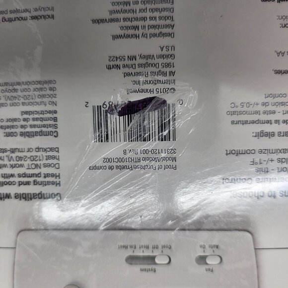 Honeywell Digital Non-programmable Thermostat for Heat PUMPS Rth 3100c - Picture 6 of 12